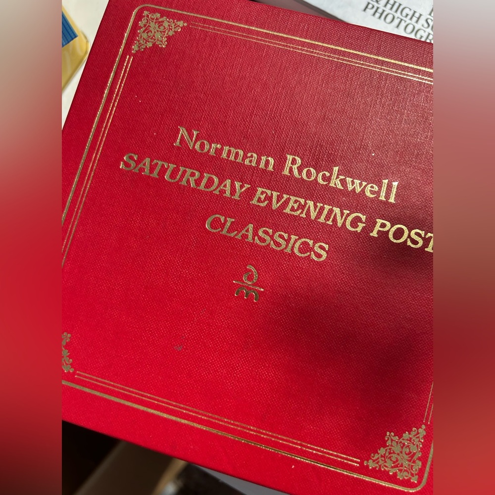 Norman Rockwell Red and Gold Holiday Ornament